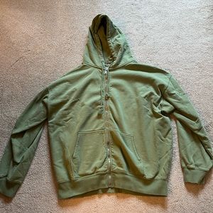 Brandy Melville Sage Green Zip Up Hoodie
